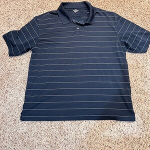 Dockers Golf Men's Navy Polo with White Stripes